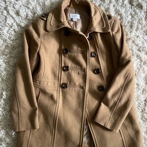 Ann Taylor LOFT Petite camel colored pea coat